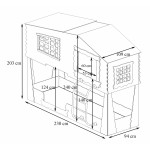 Pat Casa in Copac cu Etaj - Tree House - Pat etajat mare din lemn MDF Pat Casa in Copac cu Etaj - Tree House - Pat etajat mare din lemn MDF